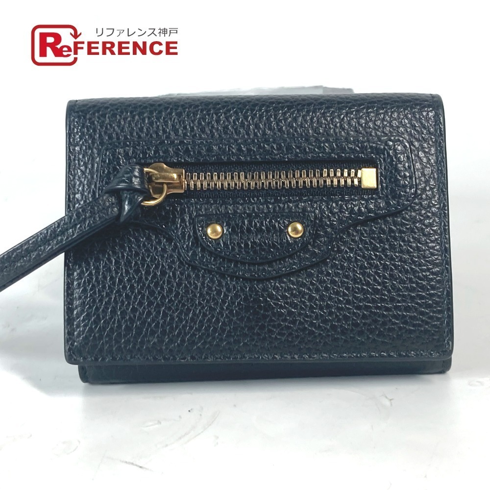 Balenciaga Neoclassic Wallet compact bi fold black leather